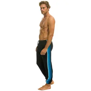5 STRIPE SWEATPANTS - CHARCOAL // BLUE