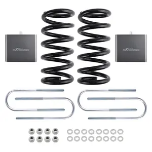 Front 3 Drop Coils Rear 4 Blocks compatible for Dodge Dakota 2WD 1997-2004 Lowering Kit