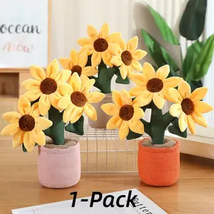 Artificial Sunflower Potted, 1 Count Faux Sunflower Potted, Decorative Flowers for Home Party Wedding Anniversary Festival, Fruit