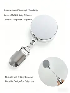 Metal Retractable Badge Reel, Heavy Duty Anti-Lost ID Card Holder with Clip, Portable Telescopic Keychain for Nurses, Workers & Outdoor Use