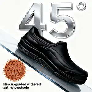 FoamFam Red Non-Slip Rubber Outsole Waterproof Oil-Resistant EVA Construction 45 °     Grip for Chefs Nurses and Industrial Workers