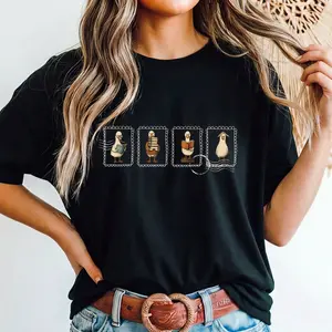 Book Lover Graphic Tee Women Oversized Duck Art Top Librarian Teacher Gift Cottagecore Vibe S-6XL_KT0207
