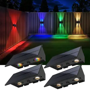 FabStyl Solar Up & Down Wall Fence RGB LED Lights, Solar Mood Decorative Lights, 5 Lighting Modes, Waterproof for Outdoor Use, Suitable for Wall, Fence, Yard, Pool, Railing, Patio, Porch, Garden. Perfect for holiday decorations