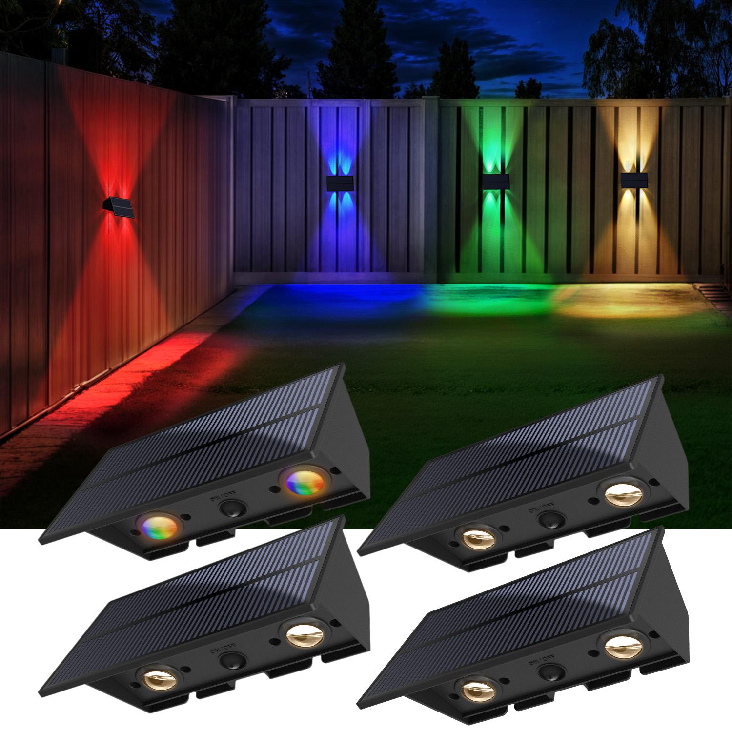 FabStyl Solar Up & Down Wall Fence RGB LED Lights, Solar Mood Decorative Lights, 5 Lighting Modes, Waterproof for Outdoo