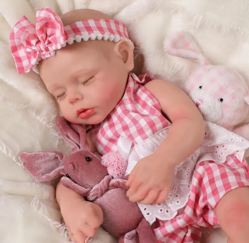 Realistic Full Body Silicone 16" Reborn Doll with Birth Certificate, Baby Bottle, Clothing, and Diaper