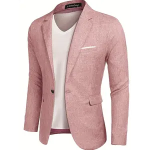 Vintage Solid Color Men'S Casual Jacket Sleeve Long Sleeve jackets men spring outfits men western clothing Suits Collar jackets business casual tops