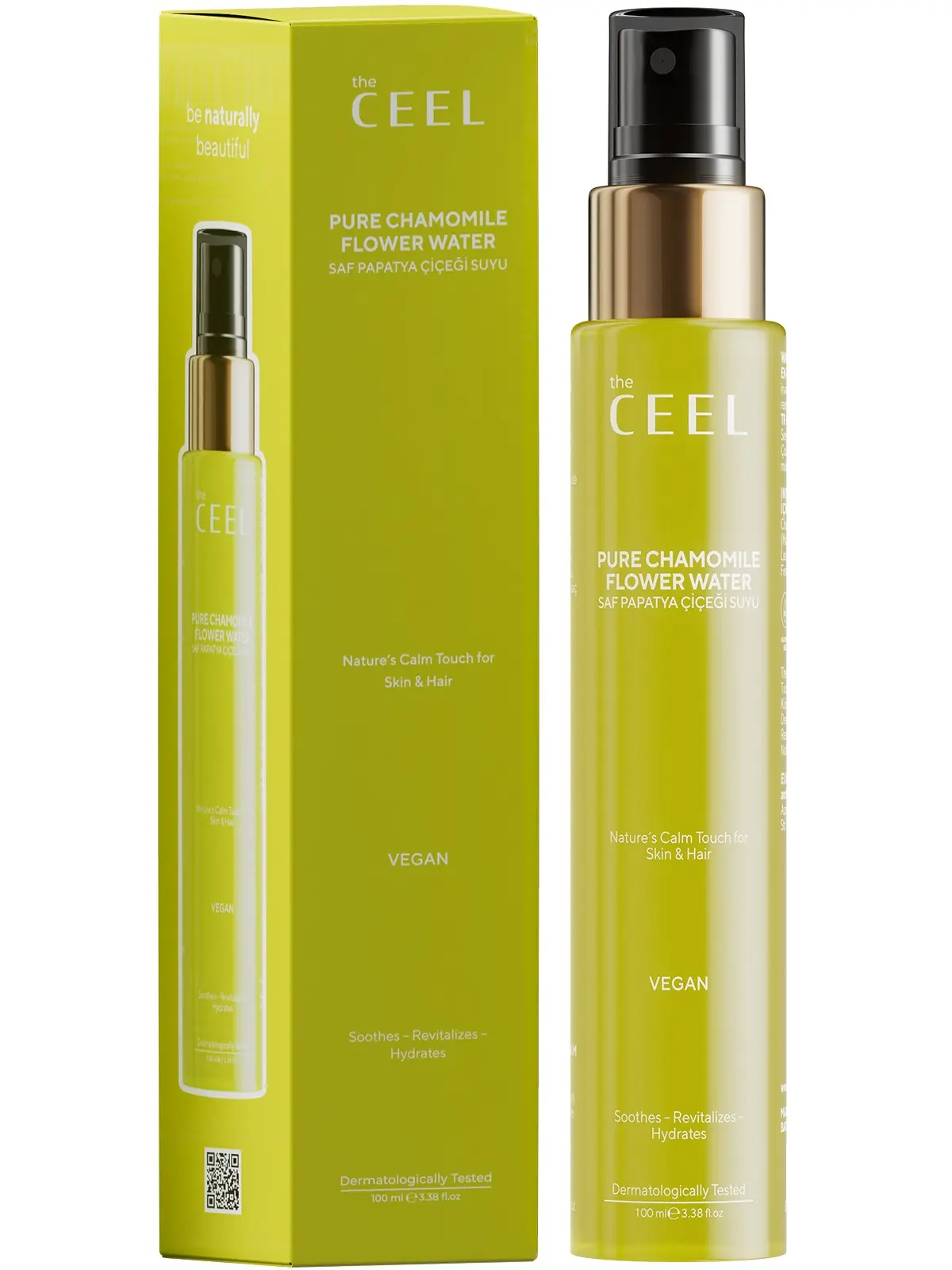 The Ceel Chamomile Water Spray for Hair & Scalp – Soothing & Hydrating Hair Tonic Mist for Shine, Softness & Scalp Care – Alcohol-Free, Lightweight Leave-In Spray – 100 ml