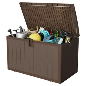 Garvee - 130 Gallon Deck Box, Storage Box with Lid, Outdoor Storage Container Weather Resistant for All Weather Types with Side Handles for Patio Furniture