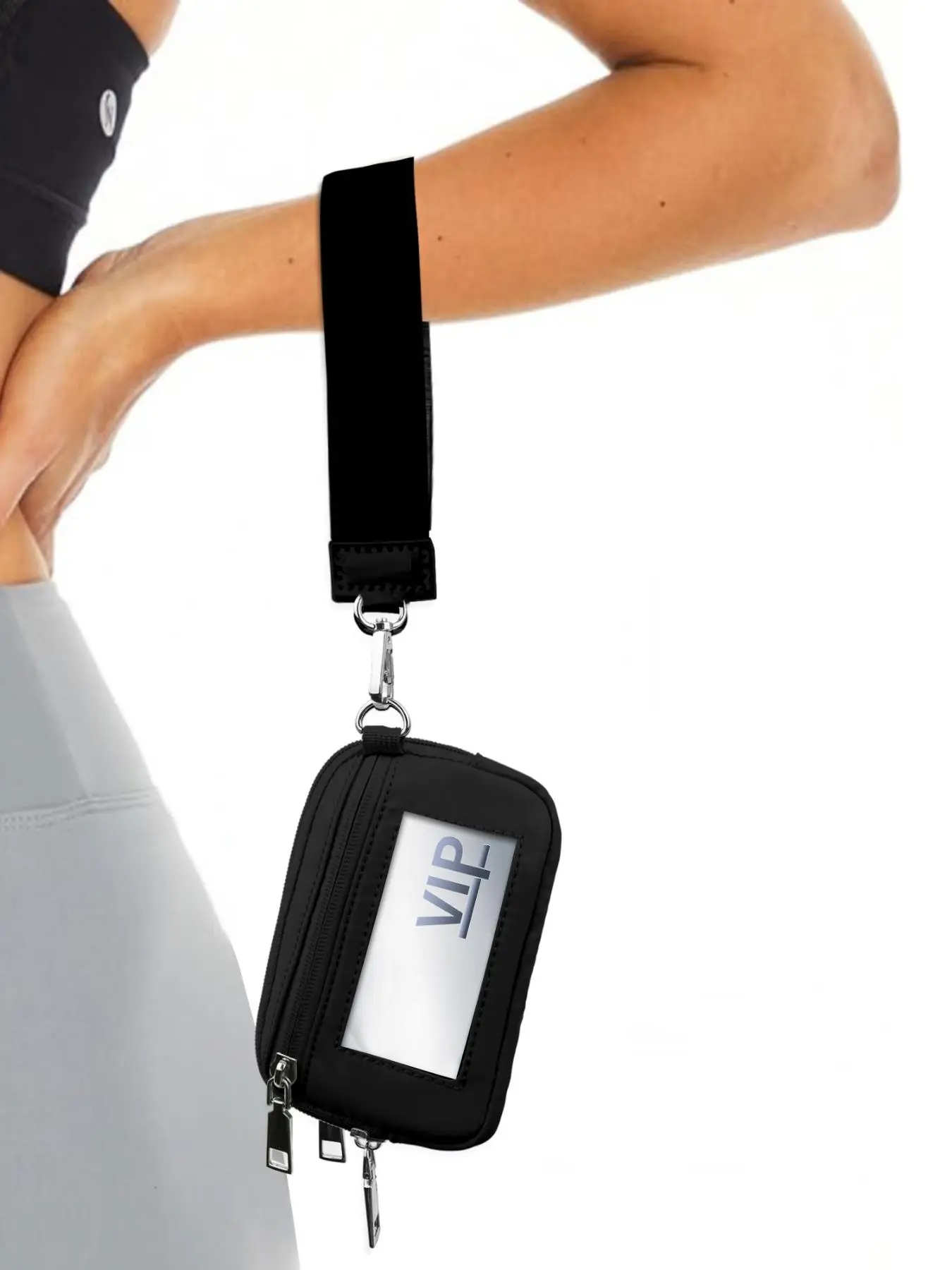 Women's Summer Casual Plain Zipper Wristlet, Simple Design Wristlet with Id Window, Fashionable Compact Wristlet for Daily Use