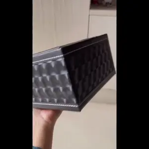 Elegant faux leather tissue box with remote control storage