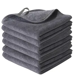 Nugilla Makeup Remover Cloth 12 x 12 Inch, Reusable Makeup Remover Towels for Washing Face, 6 Pack Washable Microfiber Face Cloth Fast Drying Washcloth, Grey