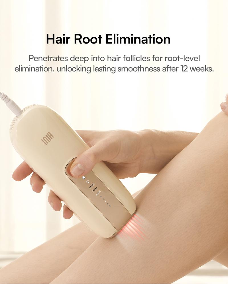 INIA FOND IPL At-Home Laser Hair Removal Device, Hair Root Elimination, 16.5J Energy, Unlimited Flashes, FDA Cleared, 2-Year Warranty, for Women and Men, Best Valentine's Day Gift for Her