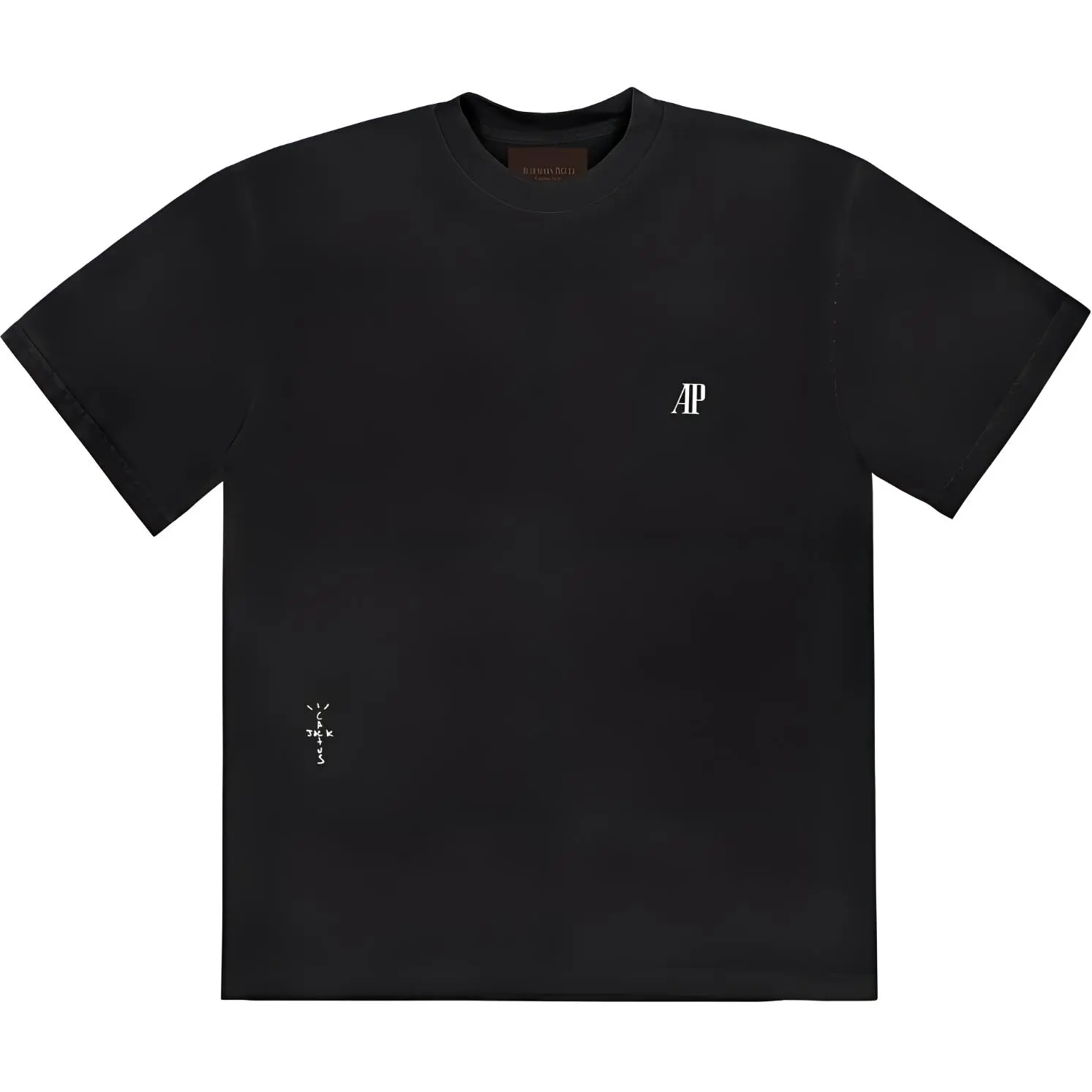 Men's Vintage Graphic Short-Sleeve T-Shirt - CJAP-SS02, L, Menswear Collaboration-Inspired Streetwear Top, Hip-Hop Style Everyday Casual CJ X AP Logo Print Round Neck Tshirt