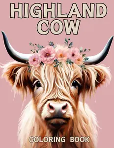 Highland Cow Coloring Book: 40 Creative Designs, For Kids, Teens and Adults, Fine Motor Skill Development (Stress Relief)