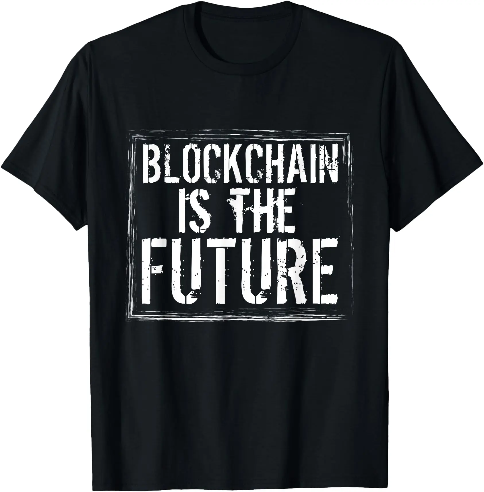 Bitcoin T Shirt Blockchain Is The Future Cryptocurrency Tee Unisex T-Shirt Cotton Menswear Man Classic