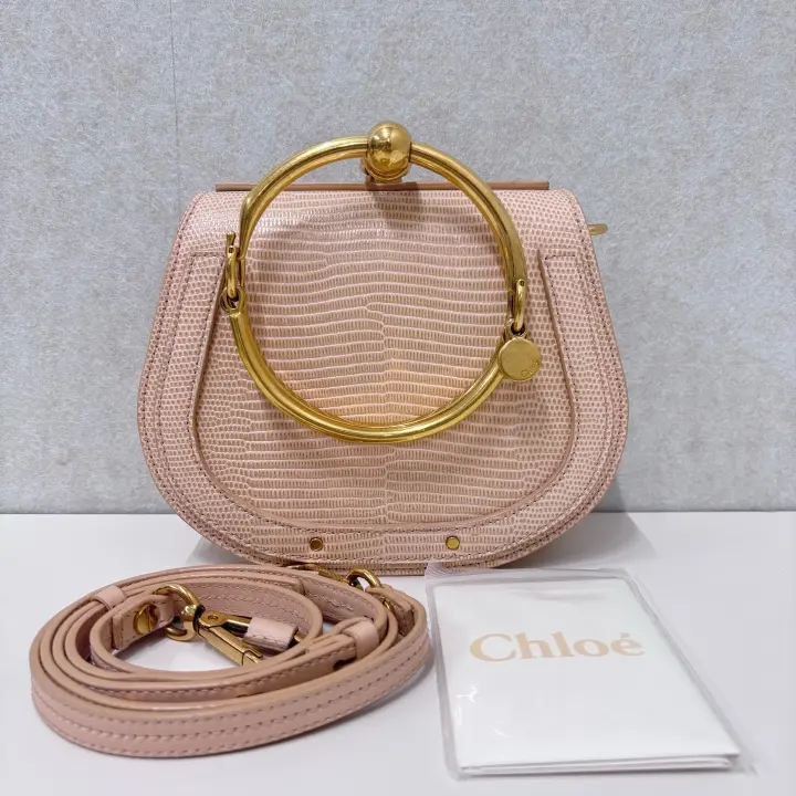 Pre-owned Chloé Leather Shoulder bags Pink Bracelet Saddle Bag 23308426