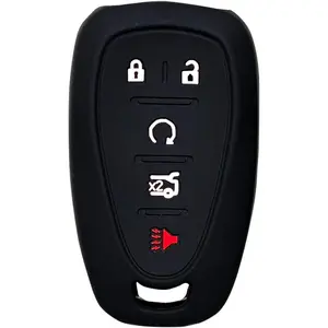 Key Fob Cover for Volt Malibu: 5 Buttons Silicone Remote Case Protector Fit for Chevy Sonic Trax Cruze Camaro Traverse Blazer 13522891 HYQ4ES 13522884 2016 2017 2018 2019 2020 2021 2022 2023 (Black2)