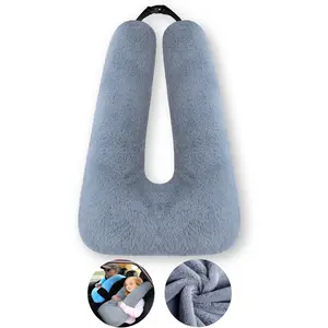 Travel Pillow Car Pillow Kid Car Sleeping The Sleeping Aid for Adults and Kids on Road Trips Kids Travel Pillow Gray