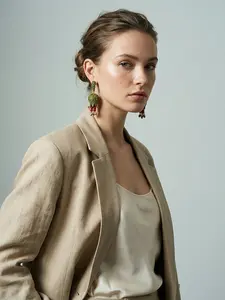 1 pair of fashionable and cute flower bud pendant earrings, suitable for daily commuting, vacation and dating, and also a surprising and exquisite small gift.