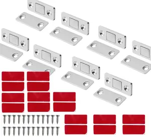 Cabinet Magnetic Catch, Ultra-Thin Cabinet Door Magnetic Catch, Adhesive Cabinet Latch Magnetic Closures, Easy Installation, Door Hardware, Magnetic Cabinet Locks, Magnet Locks For Cabinets, Secure Latch Closure