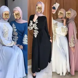 2025 New Middle East Muslim robe dress, large size long-sleeved Hui worship clothes, Dubai women's clothing sundress, Versatile, Coastal Style, Soft Touch, Daily Wear, Travel Outfit, Effortless Style, Contemporary