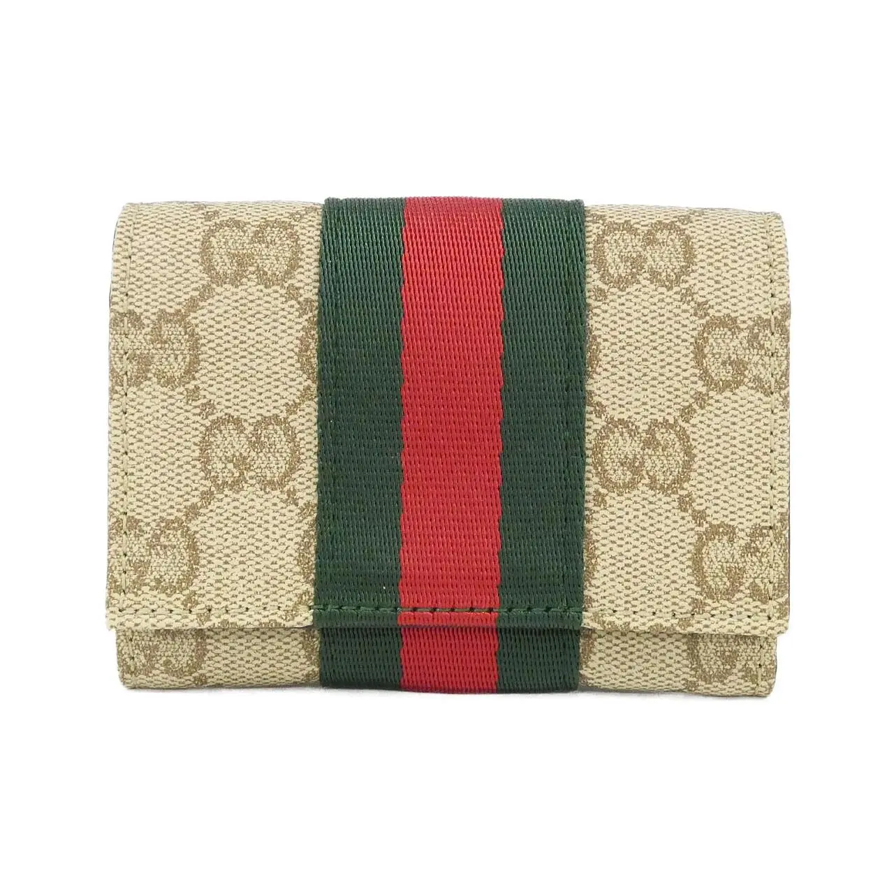 Pre-owned GUCCI Canvas Small Leather Goods GG Coated Card Case