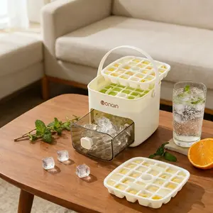 48-Block Large Capacity Dual-Layer Ice Maker, Food Grade Plastic Tray, Ice Cube Mold, Ice Cube Trays, Easy Press Lid, Ideal for Whiskey and Cocktails, Home Bar Accessories, Essential Kitchen Tool
