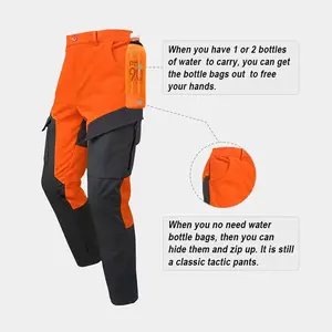 3XL-5XL large-sized men's fashionable outdoor color-blocking waterproof, scratch-resistant and warm, work pants, multi-functional water bag pants, can hold water bottles，cargo pants