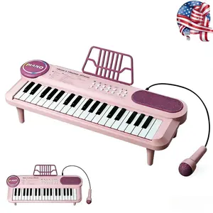 Handheld 37-Key Kids Electronic Keyboard Piano with Microphone, Screen-Free Musical Learning Toy, Rechargeable USB Design, Montessori Music Education, Top Children’s Day Gift