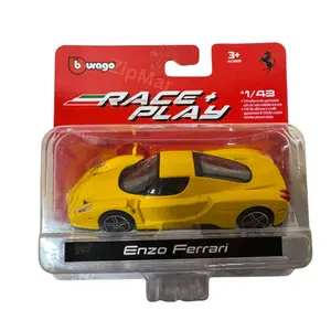 Bburago 1:43 Scale Ferrari Enzo Yellow Diecast Metal Car Race Play Collection Toy Model Premium Collectible Sports Car Replica with Realistic Detailing Perfect for Kids & Ferrari Fans