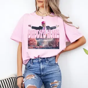 Daddy's Home T-shirt, Trumppp 2024 shirt, Truump Shirt, Republicann Gift, Merica Tee Cotton Fit