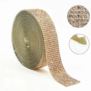 Self-Luminous Crystal Drill Strip No Glue Needed, Sparkling Ribbon DIY Decoration, Perfect for DIY Crafts Wedding Party Car Phone Decor, Rhinestones