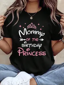 Graphic Tees Women, Camiseta De La Mamá De La Princesa Del Cumpleaños Para Niña Pequeña Y Familia