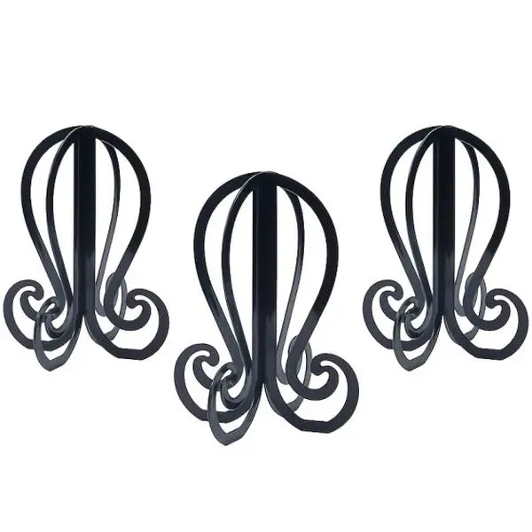 3 Pcs Decorative Wig Stand Holder, Metal Wig Display Stand Portable Tabletop Wig Holder for Home Salon Wig Storage Display Black