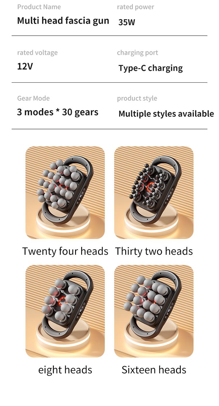 24 fascia guns with 3 modes to adjust 30 levels of massage vibration, used to relieve pain in the back, shoulders, legs, and feet. Equipped with a red light massage gun, it can be used as a gift to adjust daily fitness routines