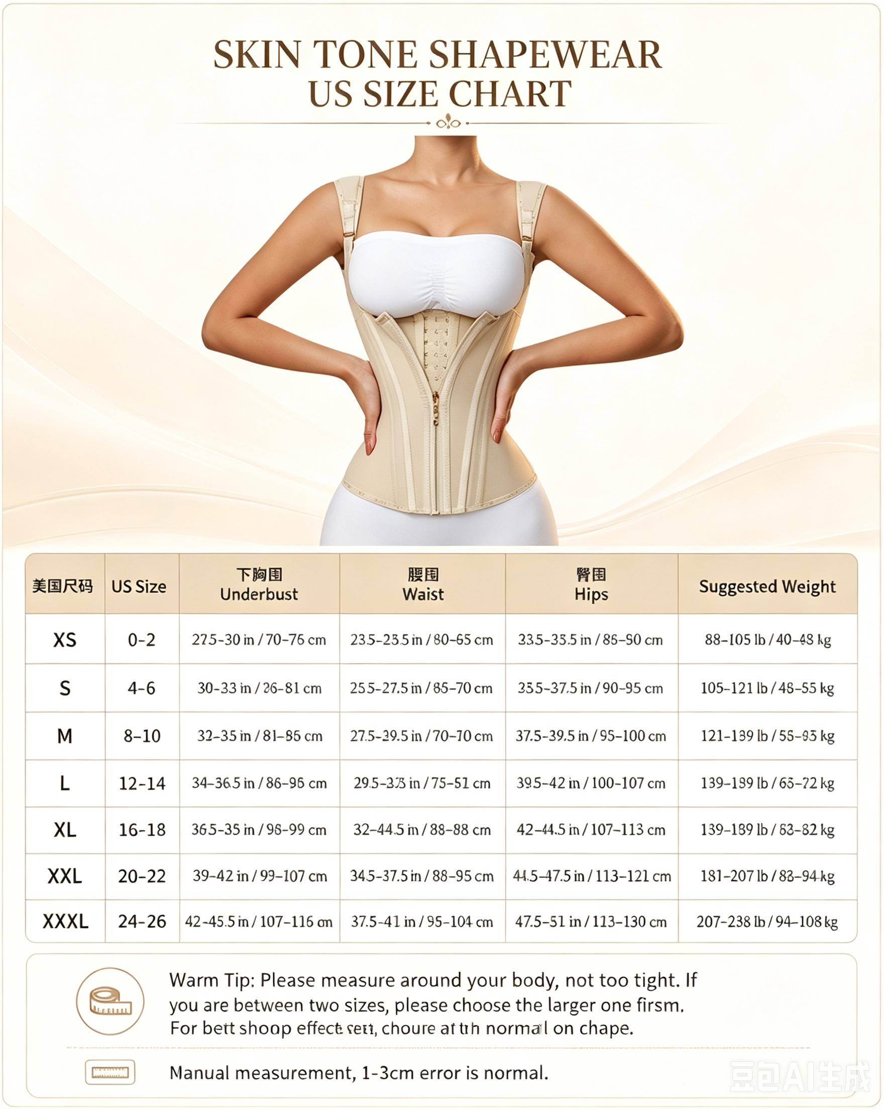 Women's Compression Corset Shapewear Top - Nylon Blend, Breathable Mesh High-Stretch Vest with Steel Bones, U-Shaped Chest, Adjustable Zipper, Hooks, Straps for Tummy Smoothing, Waist Trainer