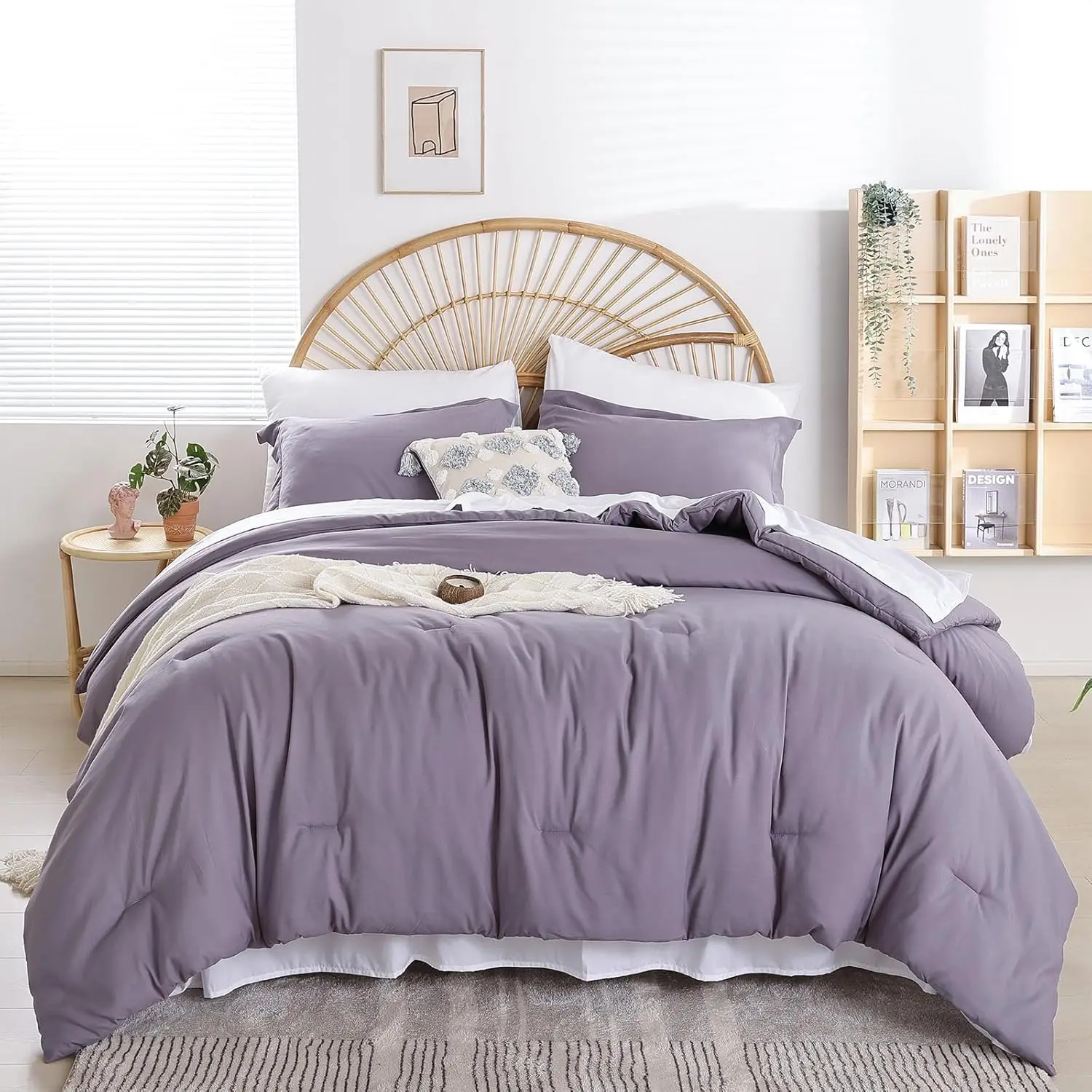 Full Size Comforter Dusty Purple Comforter 7 Grayish Purple with for Women and Men