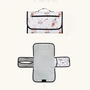 Portable Baby Multi-Functional Storage Waterproof Diaper Changing Pad, Infant Essentials, Travel-Friendly Nappy Change Mat, Multifunctional Diaper Bag, Travel Diaper Tote