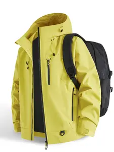 2026 New Outdoor Hooded Jacket, Couple Windproof Waterproof Breathable Casual Fitted Coat, Spring Fall Mountain Climbing Clothing, Outdoor Zipper Jacket