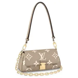 Louis Vuitton Favorite Embossed Soft Grain Monogram Multifunctional Elegant Commuter Women's Shoulder Bag in Elephant Gray