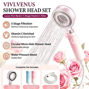Vivi.venus Shower Vitamin C Filtered Shower Headwith Handheld, Aromatherapy Skincare & HairCare Showerhead with Filters for Hard Water
