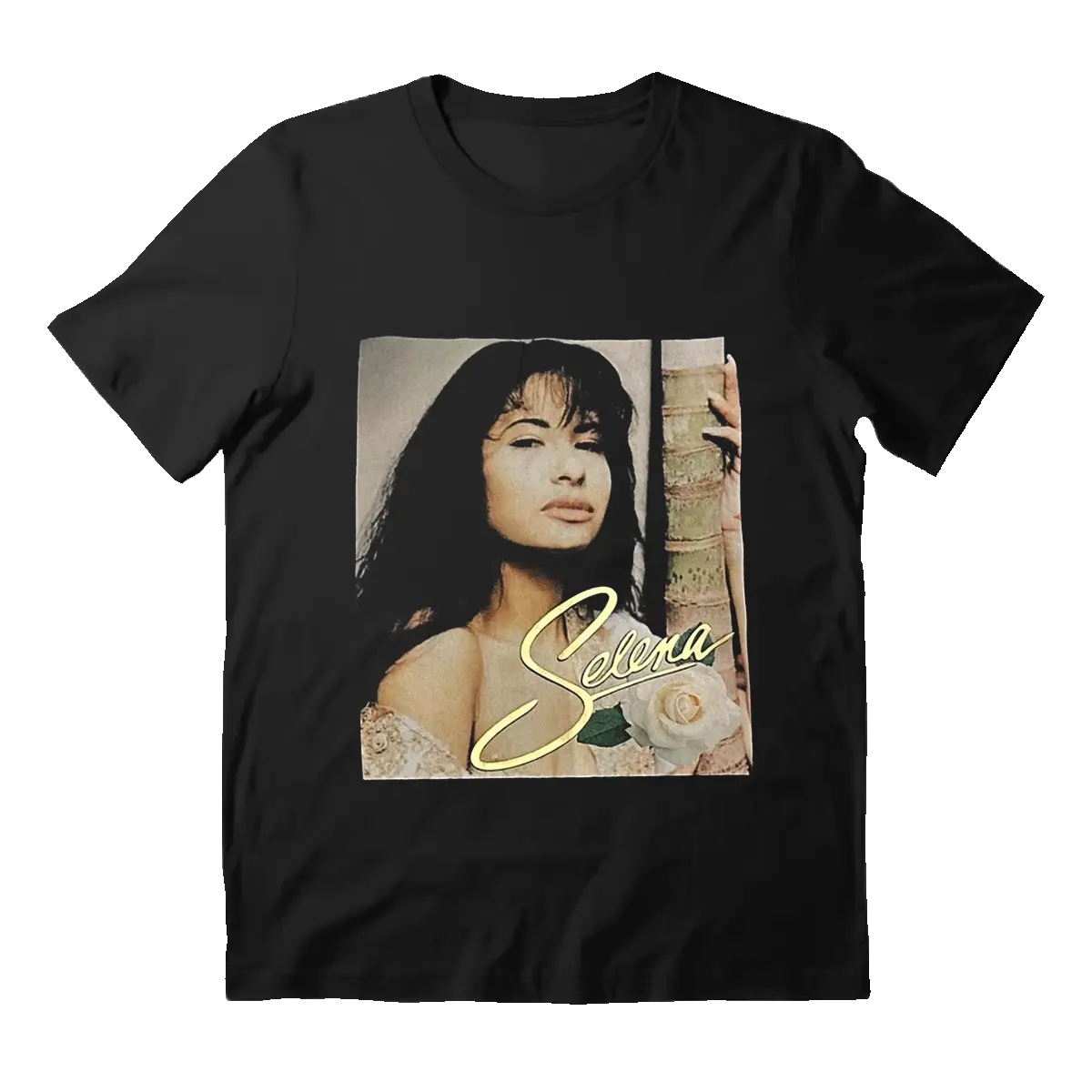 Vintage Selena Quintanilla Logo Face Band Rose Rap Men's T-Shirt, Music Tee, Heavy Cotton Gift For Fan vintage selena