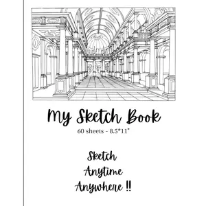 NK Booklab - My Sketch Book with Doodle Zone: 60 sheets, 8.5*11 inch , Perfect for your artwork Paperback – April 4, 2025