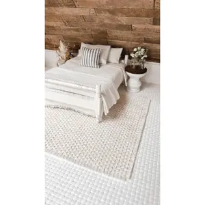 Cream Woven Area Rug