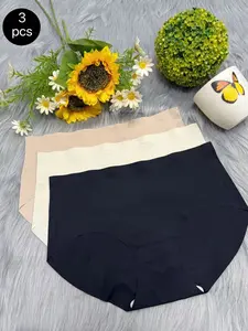 Womens High Waist Underwear Seamless 3 Pack, Comfortable Everyday Lingerie, Invisible Fit for Active Lifestyle and All Body Types