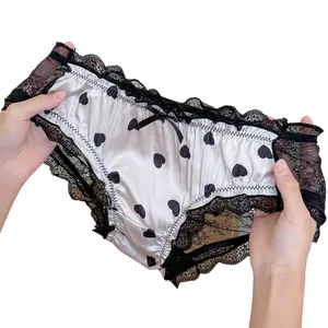 4Pcs Women's Cute Polka Dot & Heart Panties, Silky Smooth and High Stretch, Soft, Lightweight & Breathable Basic Lace Style, Elegant Low-Waist Fashion Underwear for Daily Wear, M-XXXL,hot com underwear,soft lace full coverage panties for women