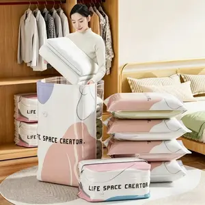 Thick Vacuum Compression Bag, No Pump Needed, Ideal for Clothes and Quilts, Moisture-Proof Sealed Storage Bag, Bedroom Organization, Garment Organizer