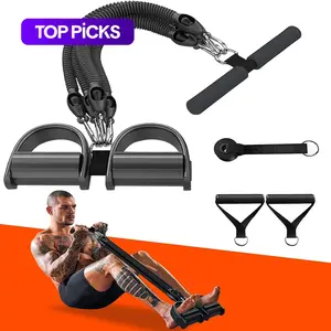 Multifunctional Ab Training Resistance Band, 1 Set Ab Training Auxiliary Foot Pedal Puller, Abdominal Exercise Equipment for Home Gym, Abdominal Muscle Trainer