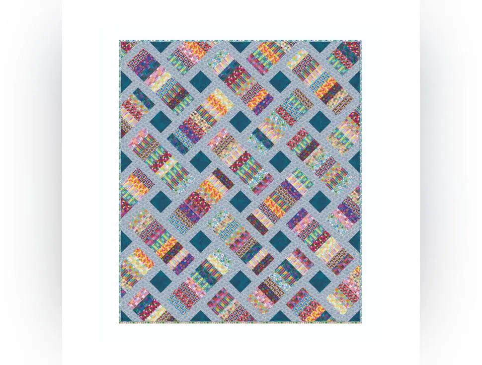 The Iris Quilt Pattern by Kitchen Table Quilting | 59" x 69" | 2.5" Strip Friendly