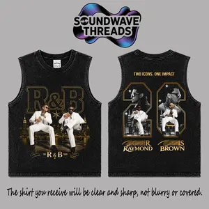 [SWT] The R&B Tour 2026: Raymond & Brown Special Premium Acid Washed 100% Tank Top T-Shirt, R&B Music Duo Graphic Tee, Urban Hip Hop Soul Streetwear Shirt, Concert Tour Merch, Gift for R&B Fans, Vintage Music Tee